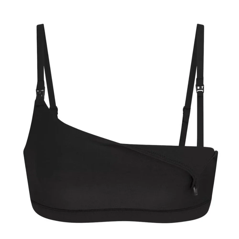 Skims Fits Everybody Maternity Nursing Scoop Bralette Onyx BR-BRL-11312W XS